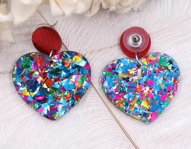 Wholesale Independence Day Heart Earrings
